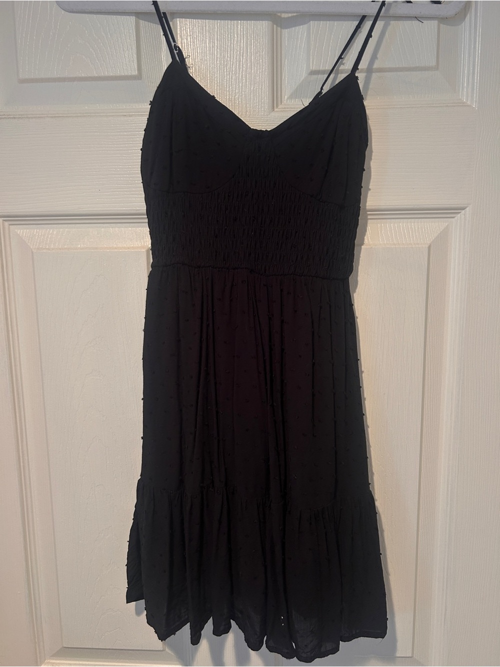 wild fable Black Smocked Spaghetti Strap Mini Dress